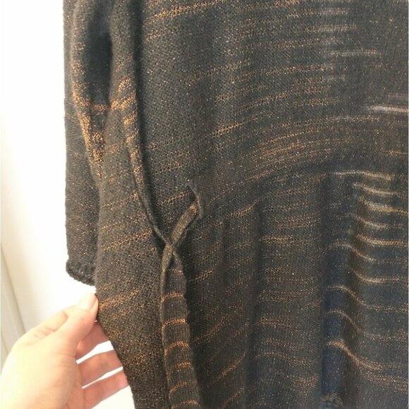 Charter Club Woman Brown and Bronze Belted Sweater Cardigan Duster Size 0X - Picture 8 of 14